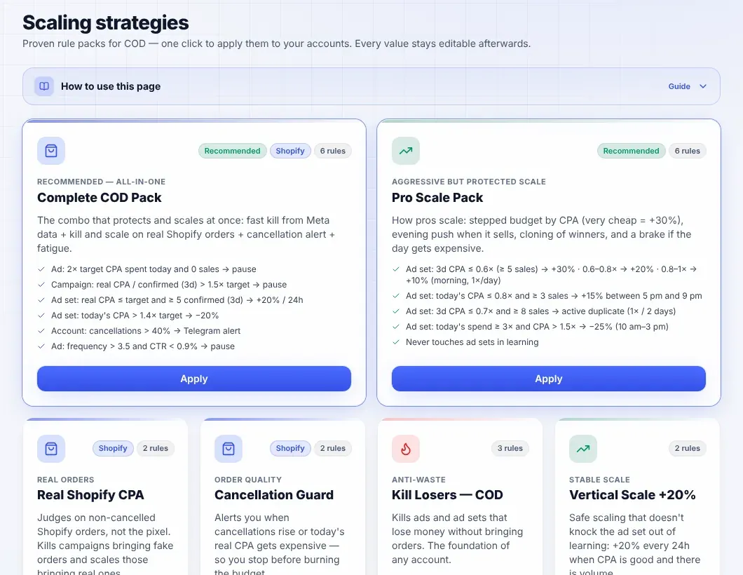 List of NightBuyer automated strategies